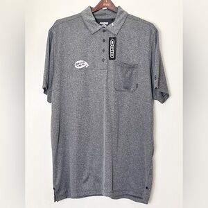 NWT Ogio Polo Shirt XL Gray Herringbone Golf Preppy Athleisure Sportswear